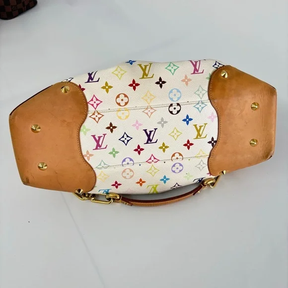 LOUIS VUITTON x TAKASHI MURAKAMI WHITE MULTICOLORE JUDY MM BAG - Picture 7 of 9